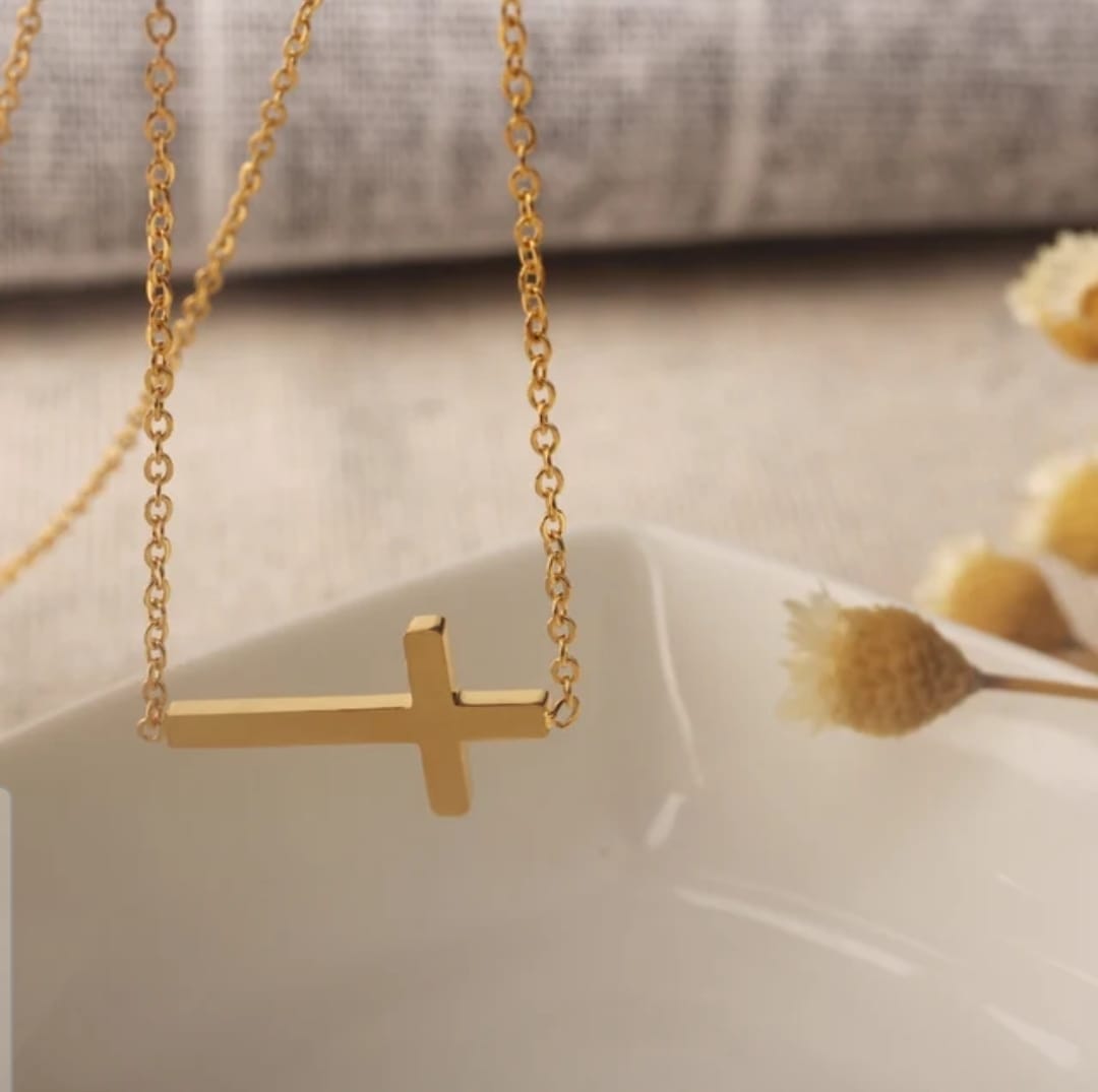 Gold cross necklace R450