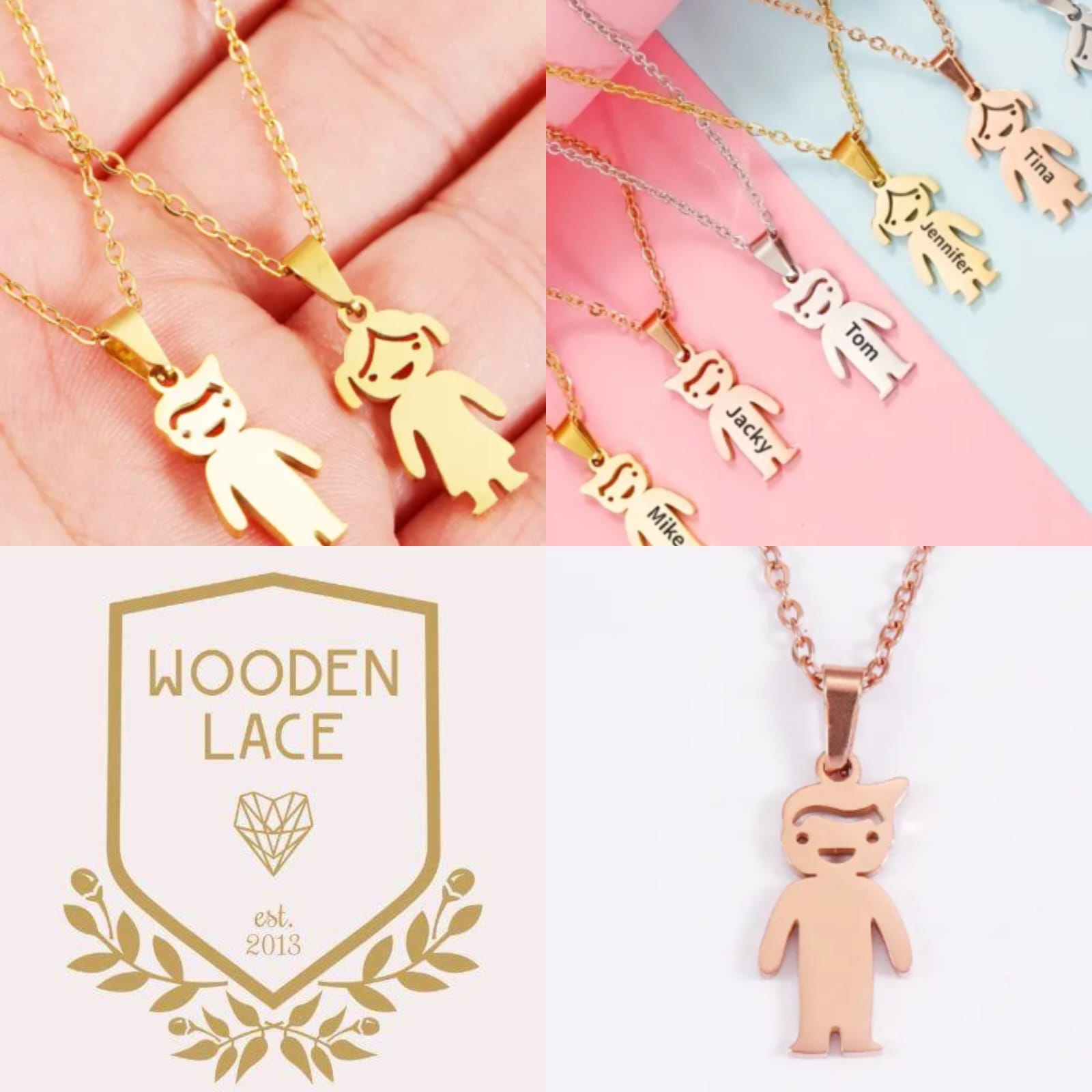 necklaces with engraved name R750 each. Available in Gold silver and rosegold. Waterproof and tarnish-proof.