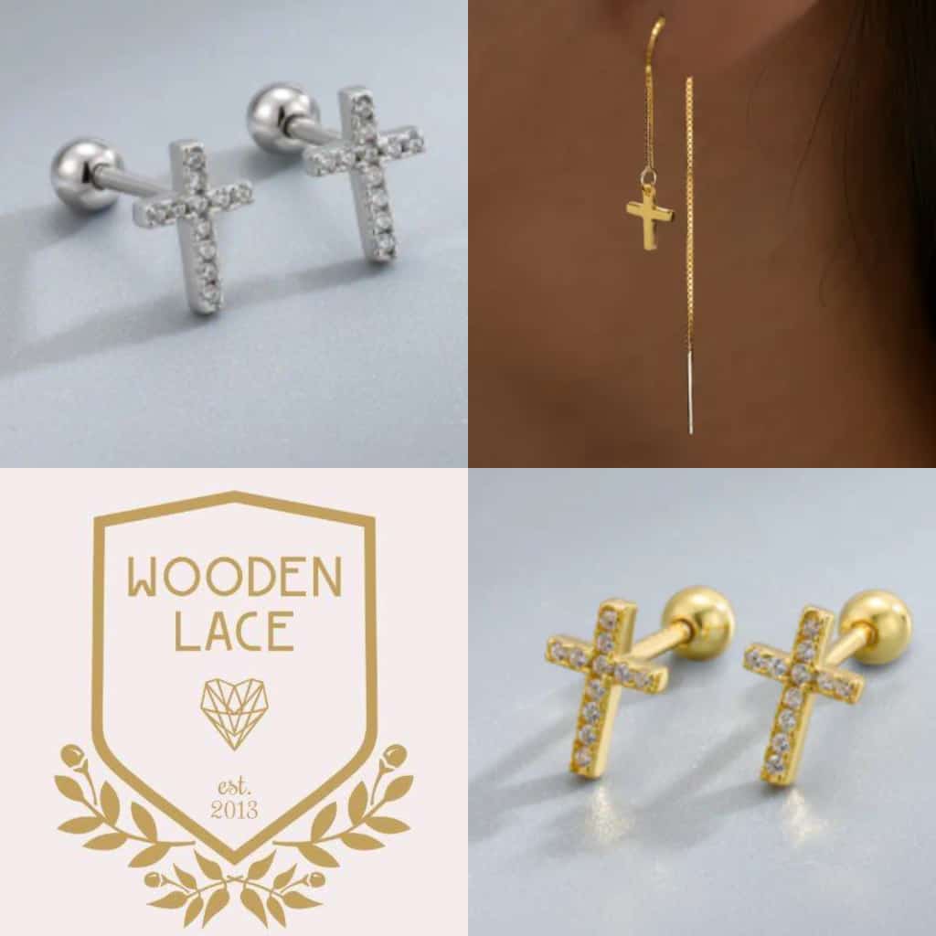 Earrings tarnishproof and waterproof R550 a set 2