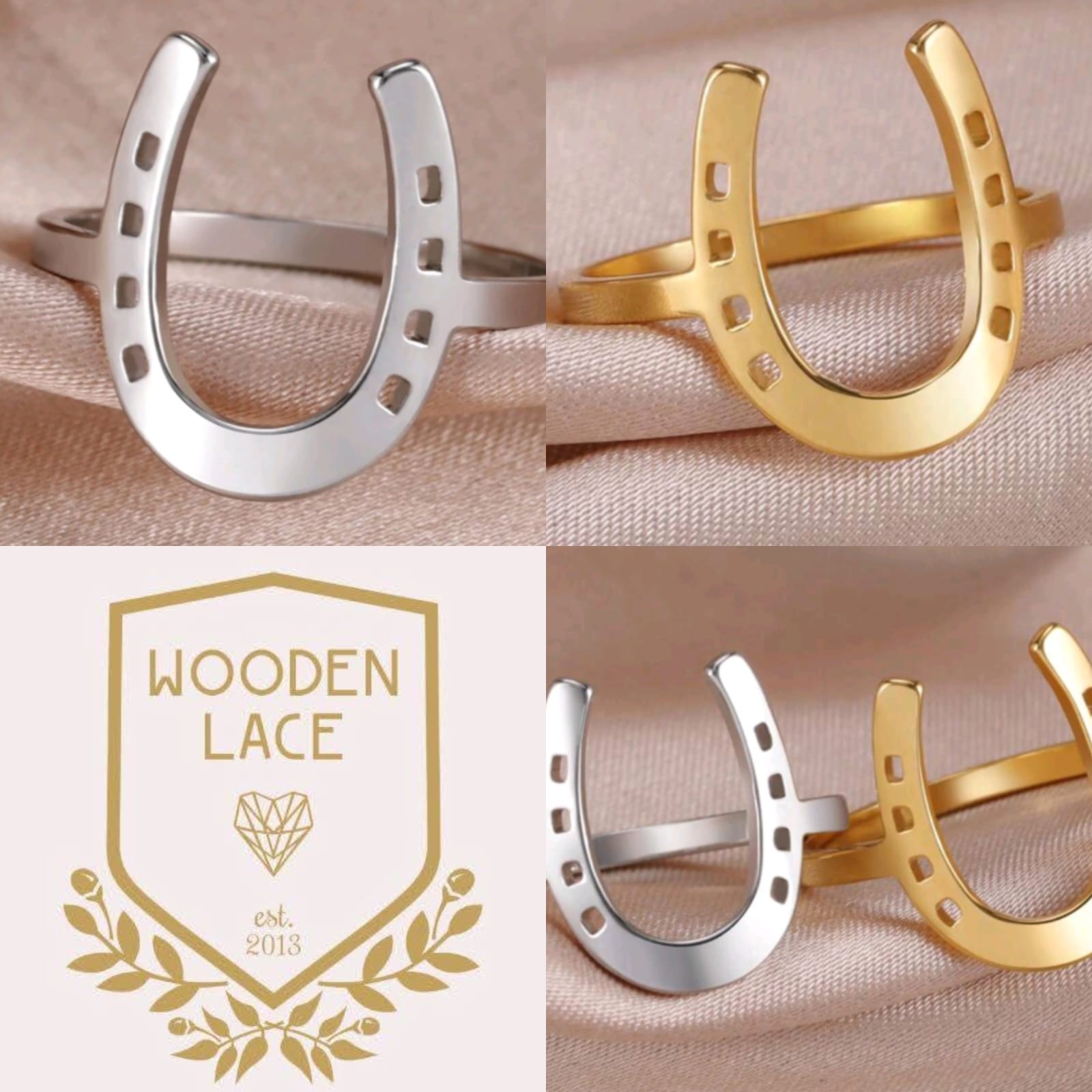 Lucky horse shoe in yellow gold or silver R550