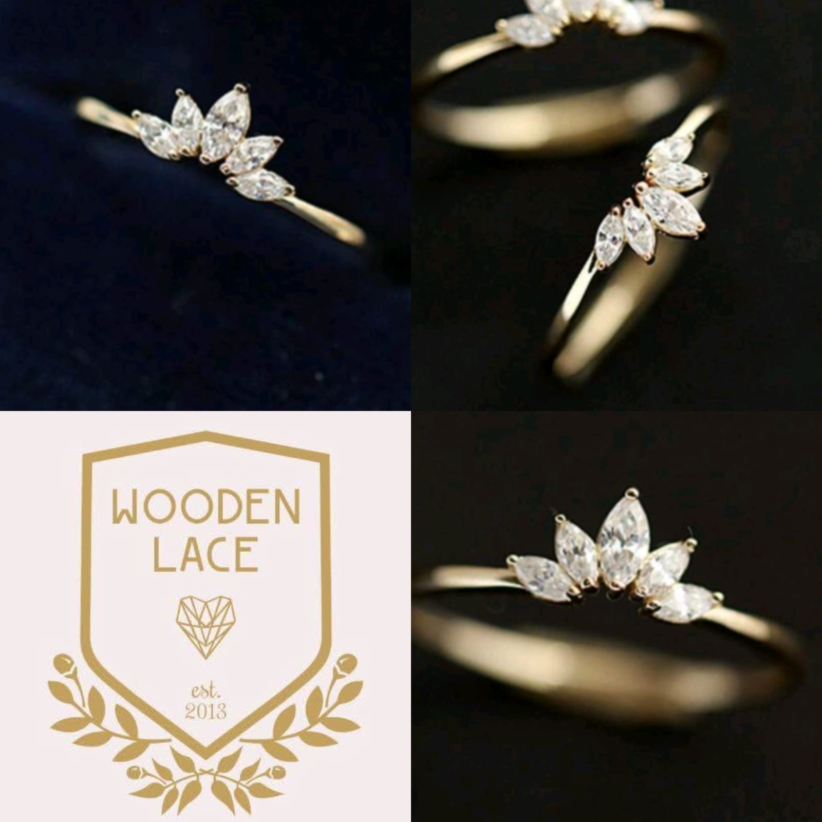 Yellow gold and cubics star ring R950