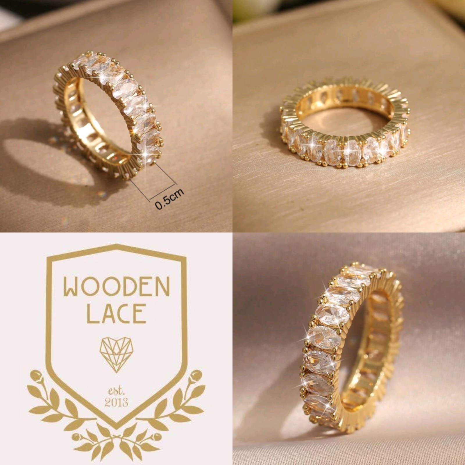 Yellow gold and cubics stones R1200