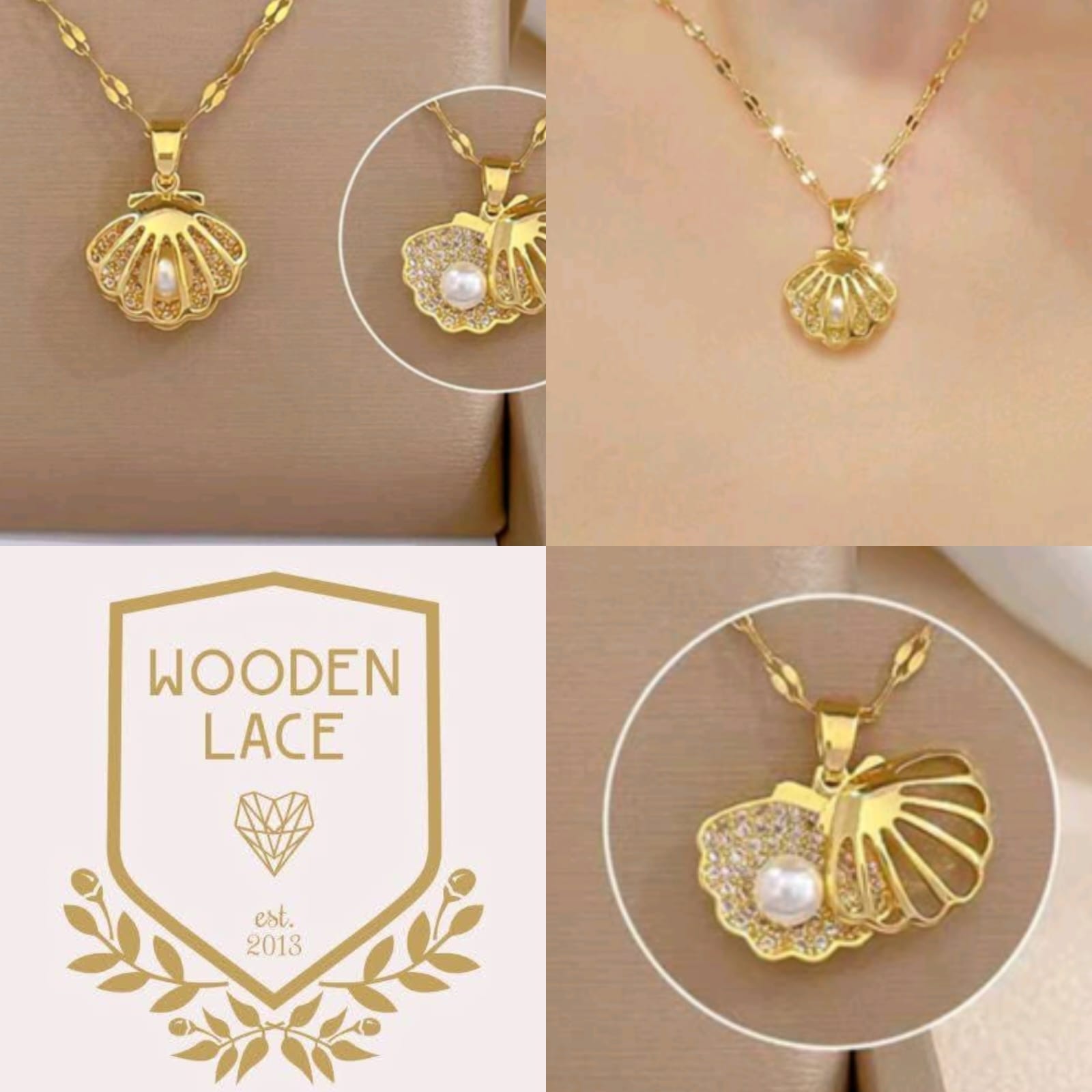 Yellow gold and pearl necklace R750